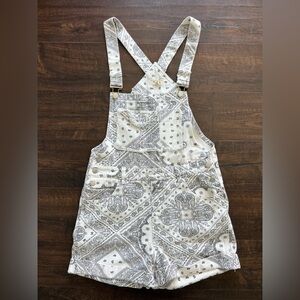 POL Black and White Paisley Overalls